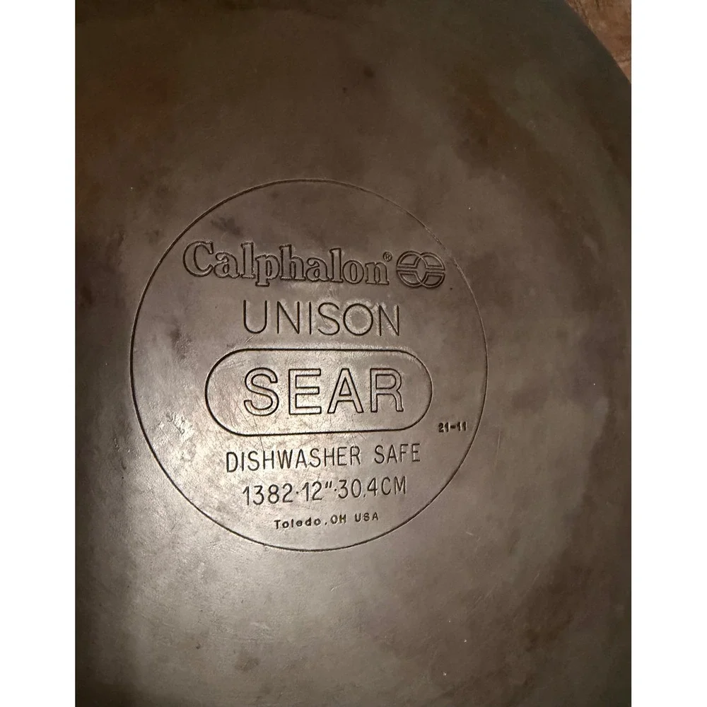 Calphalon Unison Sear 12 Inch Nonstick Skillet with Glass Lid 1382 Hard Anodized